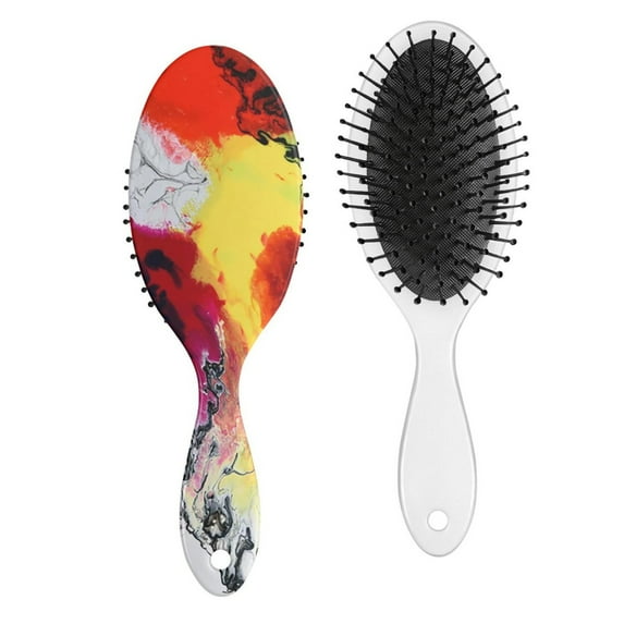 Modern Aesthetic Detangling Hair Brush, Retro Tie Dye Paddle Comb for Girls Boys Women, Soft Cushion Brush for All Hair Types, Scalp Massage, Great for Travel or Gifting