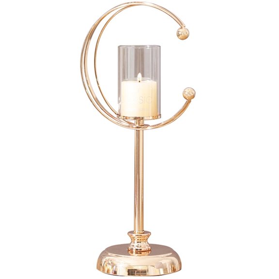 Modern Alloy Glass Candlestick Minimalist Decorative Ornament Dining Table Candle Holder