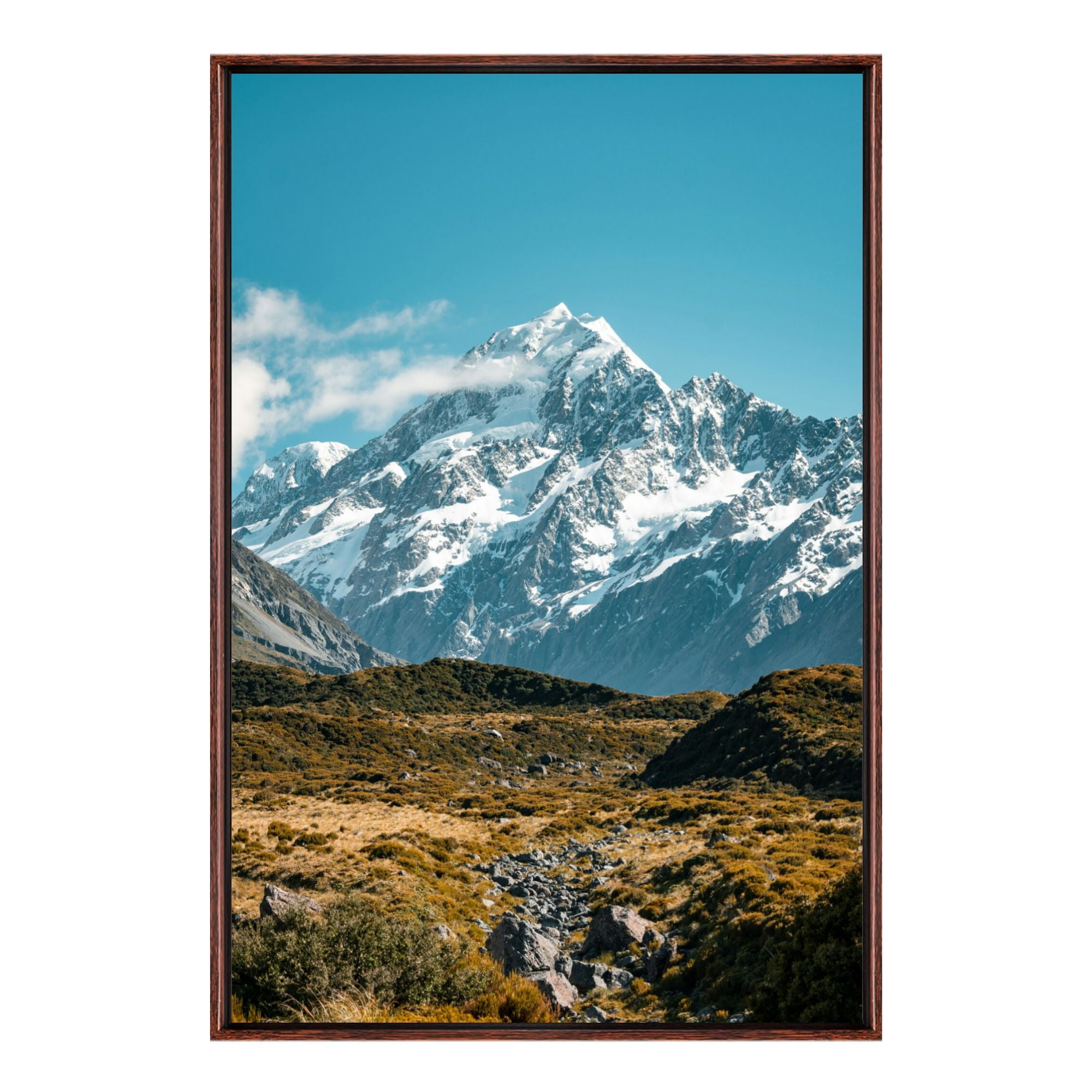 Modern Alps Mountain Landscape Floating Framed Canvas Art –High