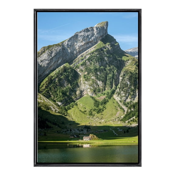 Modern Alps Mountain Landscape Floating Framed Canvas Art –High-Resolution Nature Wall Art,Premium Scenic Mountain Peak Print For Home Decor