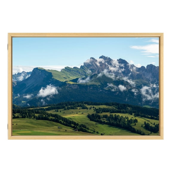 Modern Alps Mountain Landscape Floating Framed Canvas Art –High-Resolution Nature Wall Art,Premium Scenic Mountain Peak Print For Home Decor