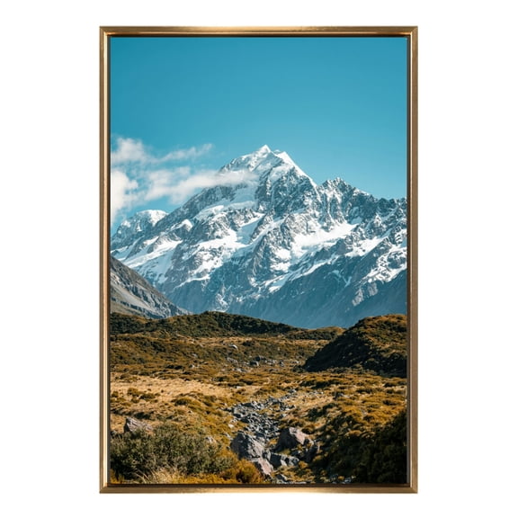 Modern Alps Mountain Landscape Floating Framed Canvas Art –High-Resolution Nature Wall Art,Premium Scenic Mountain Peak Print For Home Decor