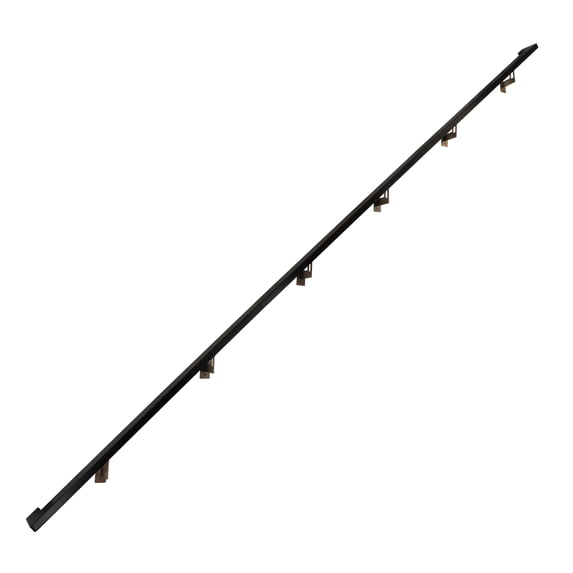 Modern Aluminum Handrail Grab Bar Kit, Adjustable Steel Brackets Included, Returns to Wall, 13 Foot Handrail, Black / Bronze