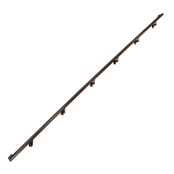 Modern Aluminum Handrail Grab Bar Kit, Adjustable Steel Brackets Included, Returns to Wall, 14 Foot Handrail, Bronze