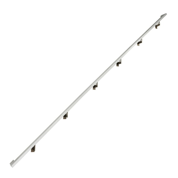 Modern Aluminum Handrail Grab Bar Kit, Adjustable Steel Brackets Included, Returns to Wall, 15 Foot Handrail, Satin White / Bronze