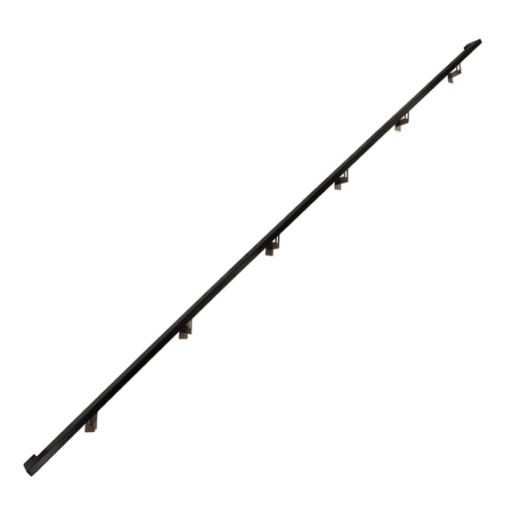 Modern Aluminum Handrail Grab Bar Kit, Adjustable Steel Brackets Included, Returns to Wall, 17 Foot Handrail, Black / Bronze