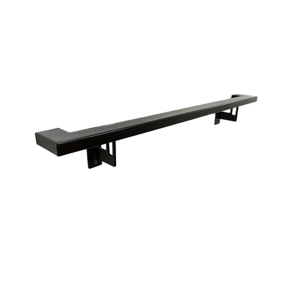 Modern Aluminum Handrail Grab Bar Kit, Adjustable Steel Brackets Included, Returns to Wall, 18 Inch Handrail, Black