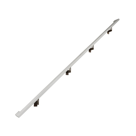 Modern Aluminum Handrail Grab Bar Kit, Adjustable Steel Brackets Included, Returns to Wall, 7 Foot Handrail, Satin White / Bronze