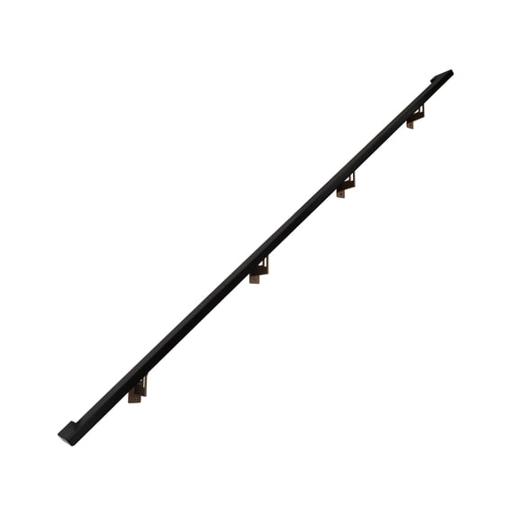 Modern Aluminum Handrail Grab Bar Kit, Adjustable Steel Brackets Included, Returns to Wall, 8 Foot Handrail, Black / Bronze