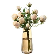 Modern Amber Glass Flower Vase for Home Centerpieces Decor.