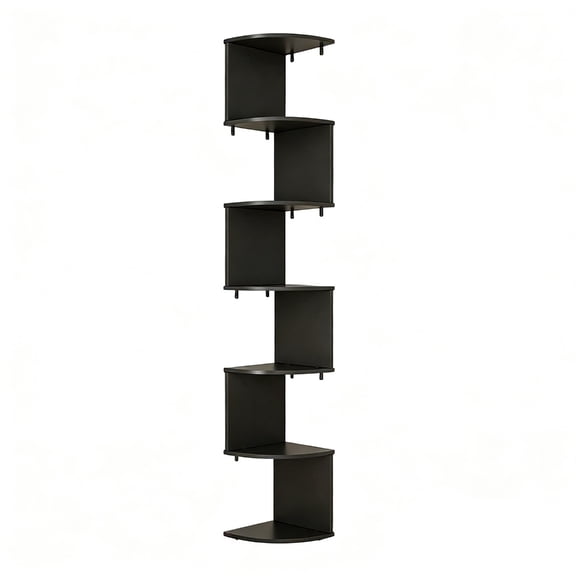 Modern Angled Design 7 Level Corner Shelf For Bathroom Bedroom Living Room Made Of Durable Wood Plastic Board