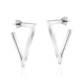 thumbnail image 1 of Modern Angles Triangular Sterling Silver Square Bar Post Stud Earrings, 1 of 4