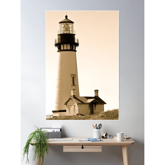 Modern Antiques ~ Yaquina Head Lighthouse Poster Wall Art, Modern Wall Decor For Living Room Bedroom, 8x12 UNFRAMED