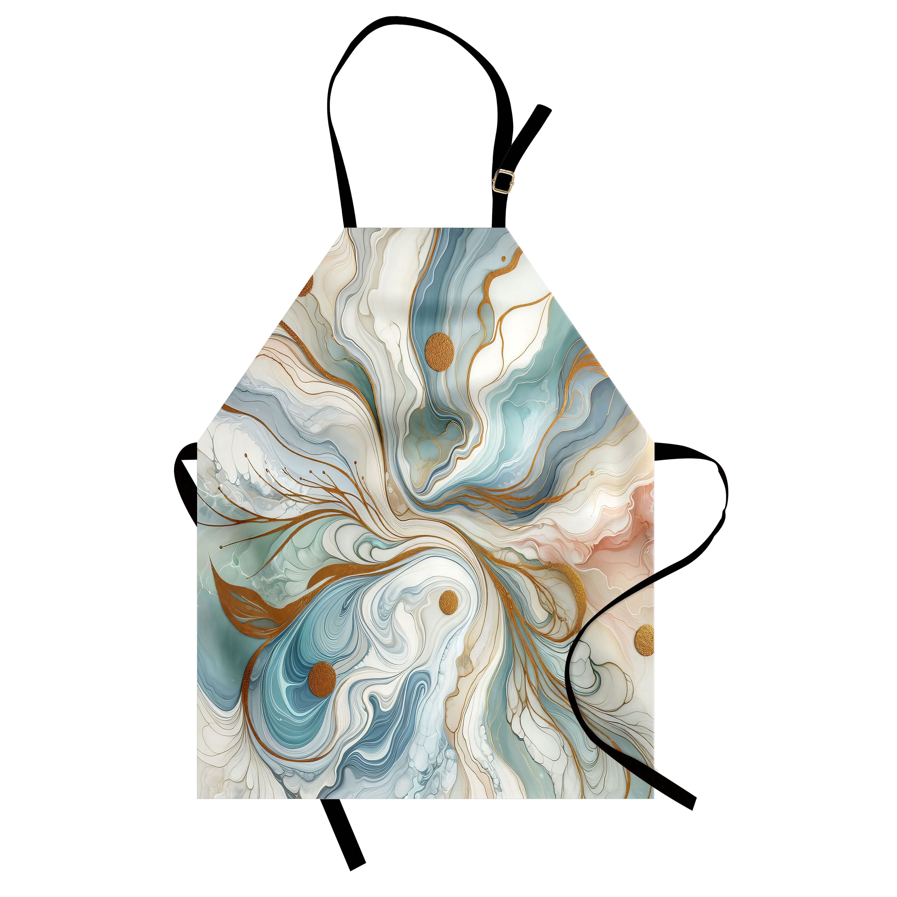 Modern Apron, Abstract Swirls Marble Print Look Composition with Spots ...