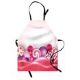 thumbnail image 1 of Modern Apron Cute Rainbow-Swirl Lollipop Candy Children Yummy Nursery Design, Unisex Kitchen Bib Apron with Adjustable Neck for Cooking Baking Gardening, Purple Pale Pink Dark Coral, by Ambesonne, 1 of 3