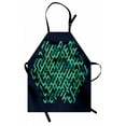 thumbnail image 1 of Modern Apron Geometric with Ombre Elements Colored Lines Maze like Circle Round Seem Image, Unisex Kitchen Bib Apron with Adjustable Neck for Cooking Baking Gardening, Green and Blue, by Ambesonne, 1 of 3
