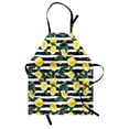 thumbnail image 1 of Modern Apron Refreshing Lemons on Horizontal Striped Background Exotic Artwork, Unisex Kitchen Bib Apron with Adjustable Neck for Cooking Baking Gardening, Yellow Hunter Green Indigo, by Ambesonne, 1 of 3