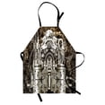 thumbnail image 1 of Modern Apron Two Cylinder Engine Engineer Bikes and Cars Lovers Inspired Image Photo, Unisex Kitchen Bib Apron with Adjustable Neck for Cooking Baking Gardening, Grey and Dark Brown, by Ambesonne, 1 of 3