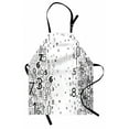 thumbnail image 1 of Modern Apron Vector School Design Mathematic Frame Like Numbers in a Row Image Work of Art, Unisex Kitchen Bib Apron with Adjustable Neck for Cooking Baking Gardening, Black and White, by Ambesonne, 1 of 3