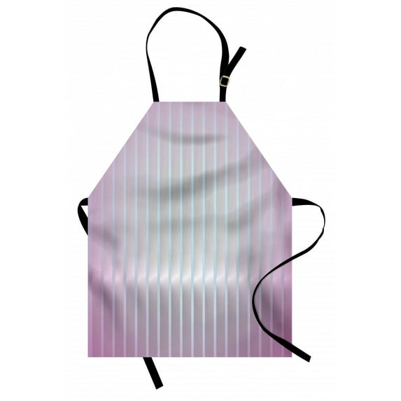 Modern Apron Vertical Wave like Lines Display in Vibrant Colors Computer Graphic Paint Print, Unisex Kitchen Bib Apron with Adjustable Neck for Cooking Baking Gardening, Dried Rose Blue, by Ambesonne