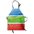 thumbnail image 1 of Modern Apron Water Drops on a Plastic Surface Like Summer Vibes Image Artwork Print, Unisex Kitchen Bib Apron with Adjustable Neck for Cooking Baking Gardening, Red Fern Green Blue, by Ambesonne, 1 of 3