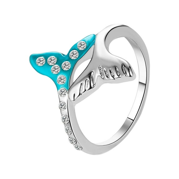 Modern Aquatic Tail Jewelry Rings Sturdy Alloy Construction Portable for Extended Wear