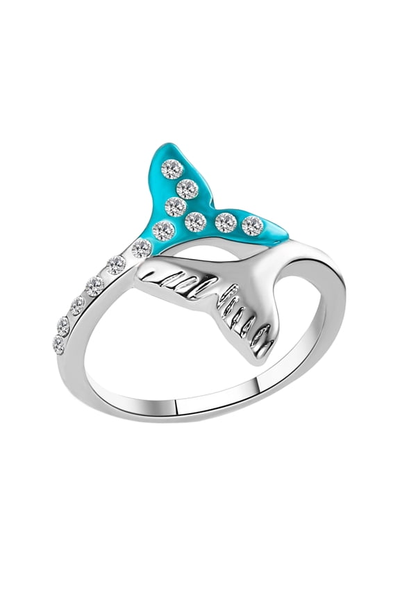 Modern Aquatic Tail Jewelry Rings Sturdy Alloy Construction Portable for Extended Wear