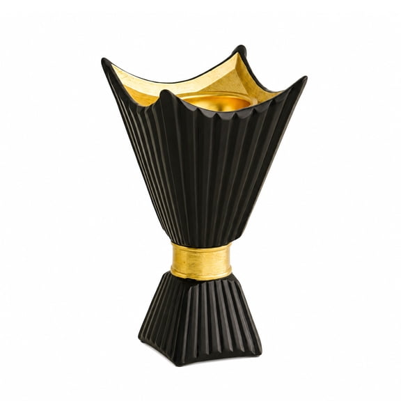 Modern Arabic Incense Burner, Black & Gold Resin Bakhoor Burner, Middle Eastern Mabkhara Tabletop Decor