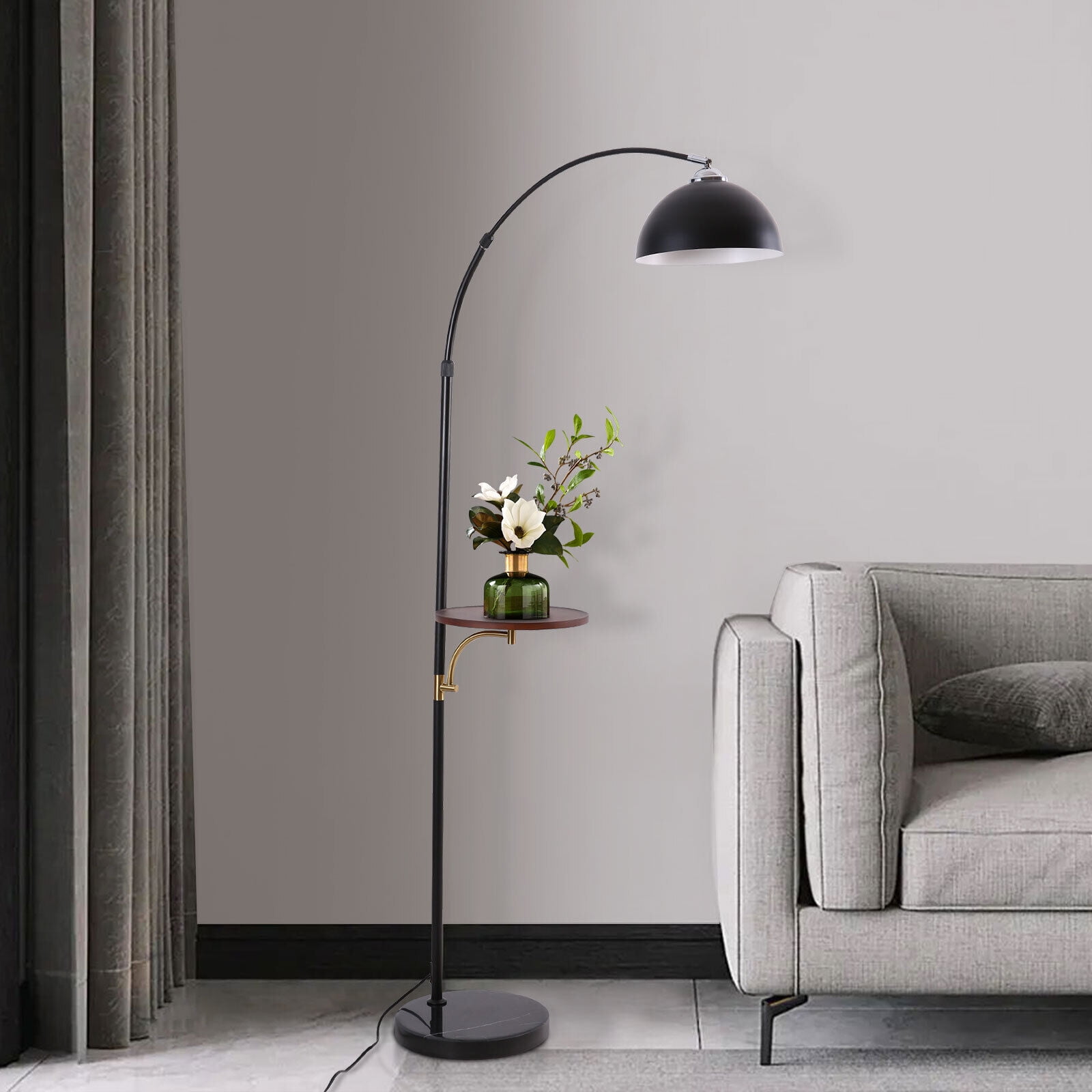 Modern Arc Floor Lamp Living Room Bedroom Floor Standing Lamps W/ Marble Base
