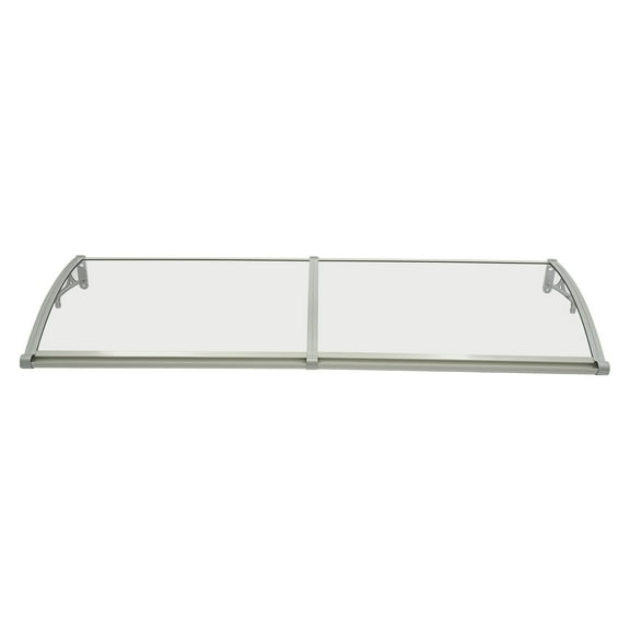 Modern Arch Rainshed Canopy, Aluminum Alloy Frame, Clear or Tawny Finish, 440lbs Load Capacity, Protects from Rain, UV, and Snow