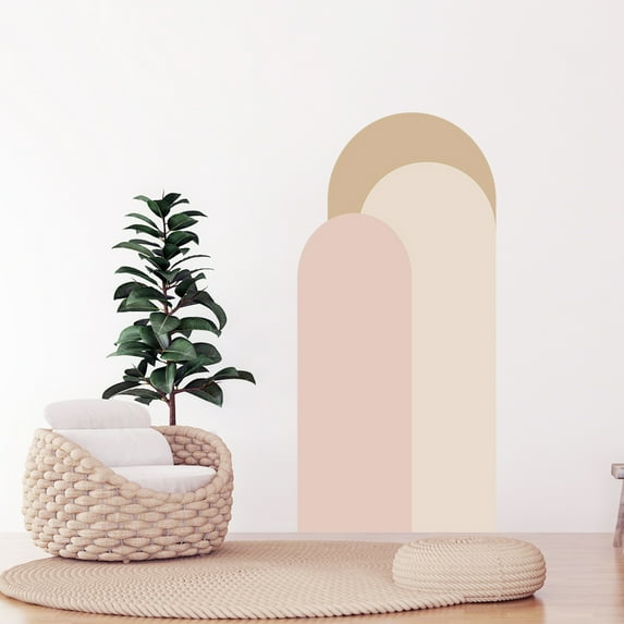 Modern Arch Wall Decal,Boho Geometric Shape Peel Stick Wallpaper Self-Adhesive Removable Sticker Mural Decor for Living Room,Headboard,Kids Girl Boy Bedroom