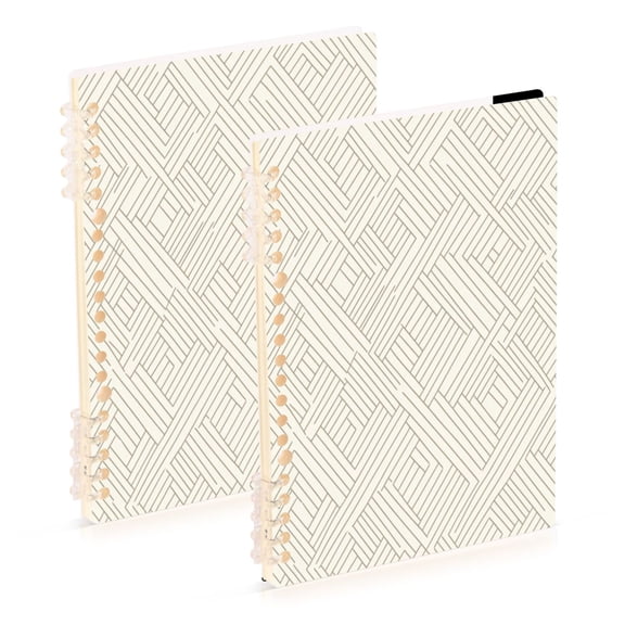 Modern Area 2-Piece A5 PP Notebooks, Adjustable Rings, 80g Paper, Diary Set
