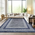 thumbnail image 1 of Modern Area Rug 6x9 Washable Rug Living Rooms Geometric Bordered Printed Carpet Soft Washable Floor Covering Low Pile Thin Foldable Mat Nursery Blue, 1 of 8