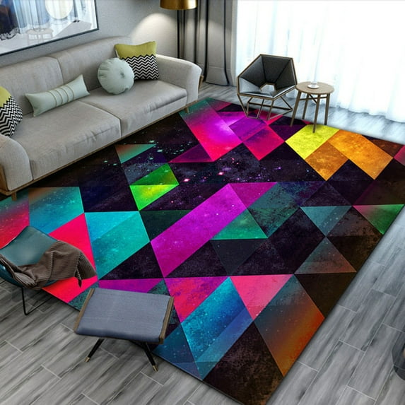 Modern Area Rug,Colorful Geometric Soft Non-Slip Rug For Bedroom Living Room Hallway Dining Room Office Dorm Room Washable Floor Decor 4' x 5'