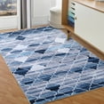 thumbnail image 1 of Modern Area Rug, Geometric Pattern Print Velvet Plush Carpet Distressed Accent Rug, 1 of 9