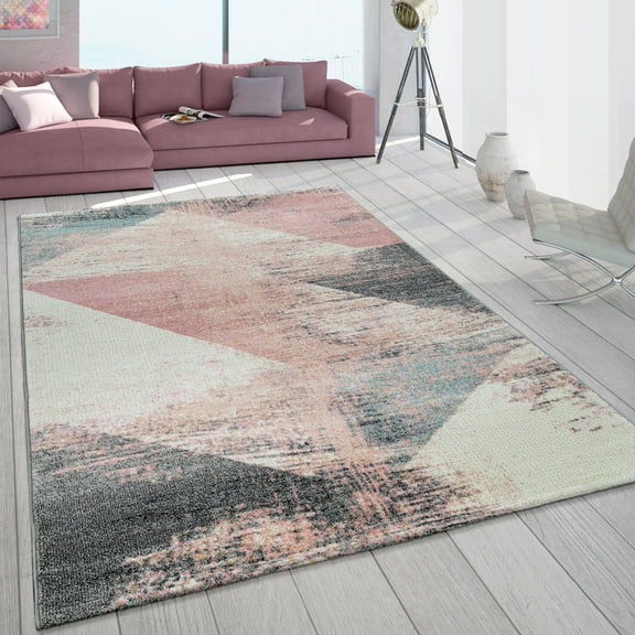 Modern Area Rug with Abstract Design in Multicolor