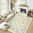 thumbnail image 1 of Modern Area Rugs 5x7 Rug for Living Room Machine Washable Rugs Farmhouse Trellis Area Rug Luxurious Soft Bedroom Decor Non Slip No Shedding Carpet for Dining Room Office 5'x7' Trellis|Beige, 1 of 9
