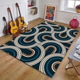 thumbnail image 1 of Modern Area Rugs Nordic Orange Blue Geometric Living Room Rug Indoor Non Slip Carpet Sofa Bedroom Home Decor Floor Mats 5x7 Non-slip Washable Soft Durable Indoor Outdoor Easy, 1 of 5