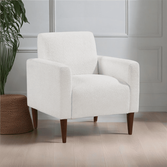 Modern Arm Chair - 1-Piece with Solid Wood Frame and Fabric Seat