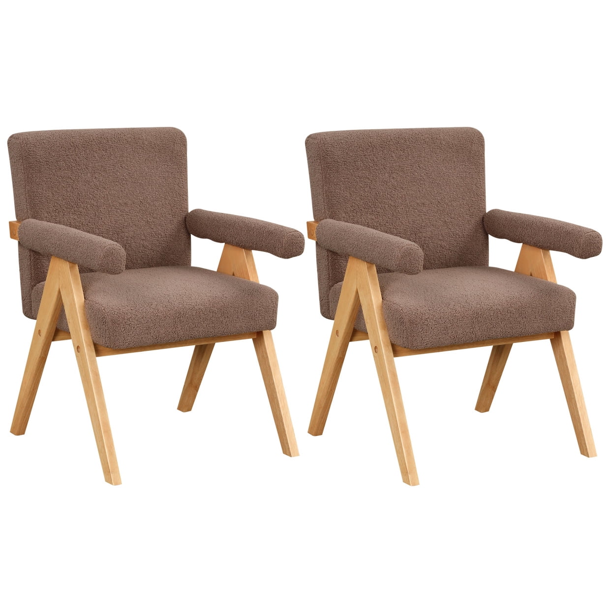 Modern Arm Chair Set of 2, Accent Chair with Wood Frame, Elegant