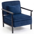 thumbnail image 1 of Accent Chair with Hidden Storage, LEGAHOME Antique Blue Modern Arm Chair for Living Room, Comfy Corduroy Reading Armchair for Bedroom, with Solid Wood Leg for 250lbs Weight Capacity, 1 of 10