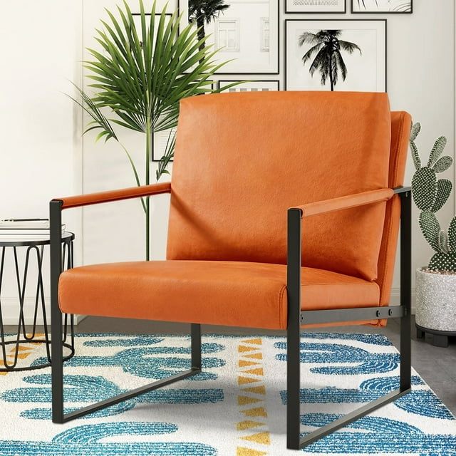 Modern Arm Chairs, BTMWAY MidCentury PU Leather Accent Chair with