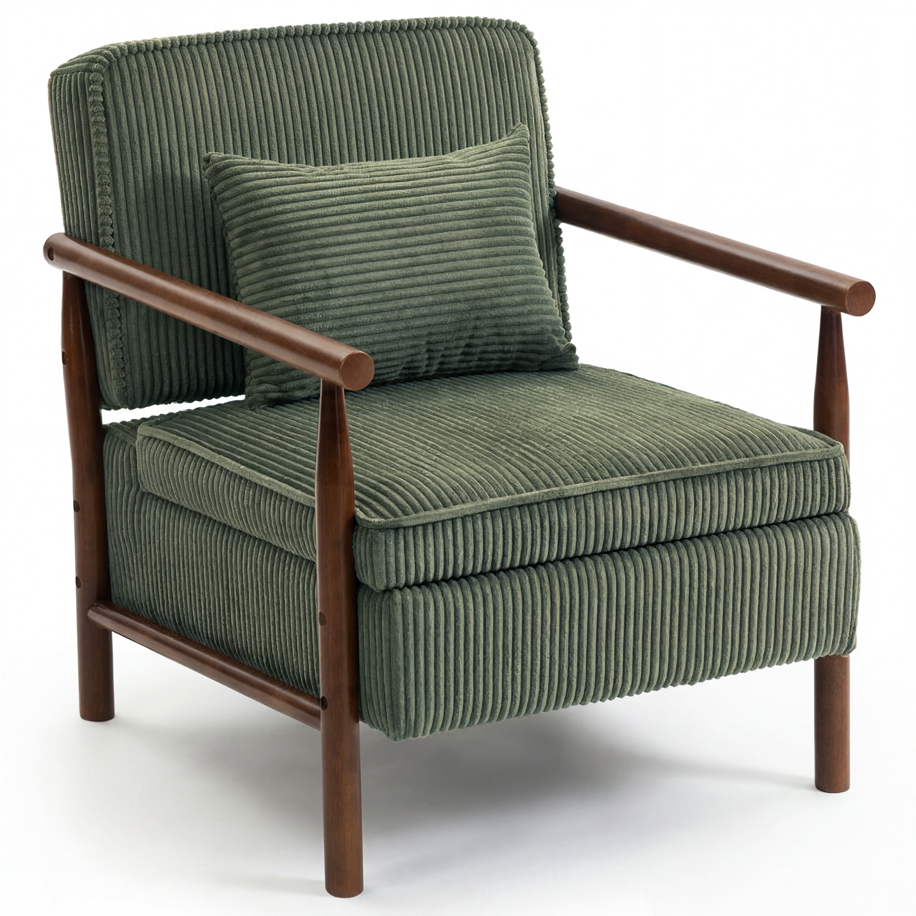 Accent Chair with Hidden Storage, LEGAHOME Antique Green Modern Arm Chair for Living Room, Comfy Corduroy Reading Armchair for Bedroom, with Solid Wood Leg for 250lbs Weight Capacity