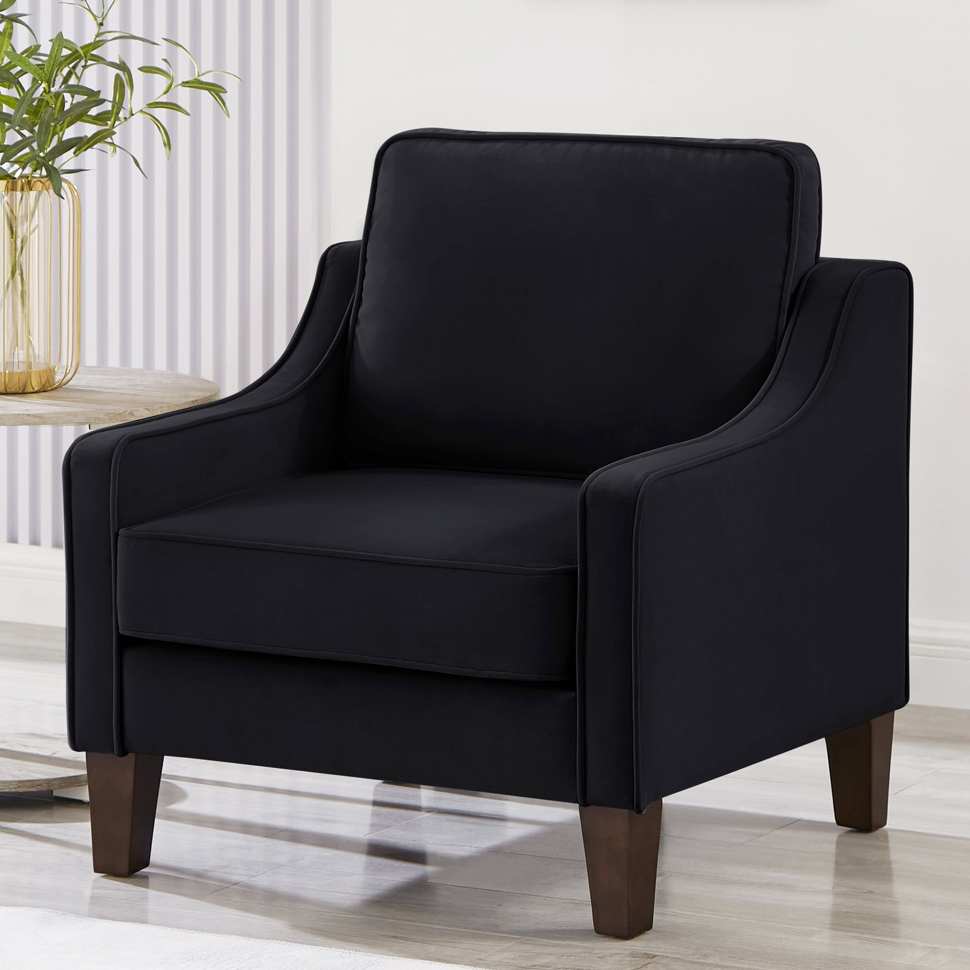 Modern Armchair, Living Room Single Seat Sofa Chair With Wooden Legs ...