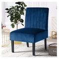 thumbnail image 1 of Modern Armless Accent Chair Decorative Slipper Chair Vanity Chair for Bedroom, Corner Side Chair Living Room Furniture Navy Blue 1, 1 of 3