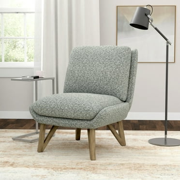 Modern Armless Accent Chair, Minimalism Wide Seat Upholstered Chair with Thick Back, for Living Room ,Bedroom, Lesuire Space