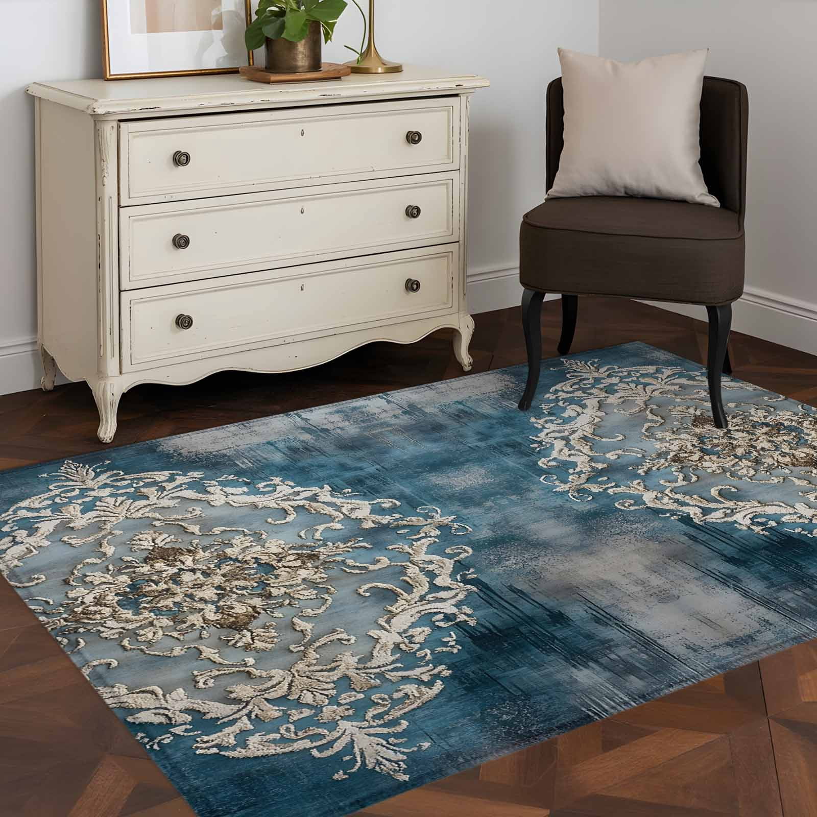 Nationals Rug Modern Art 4x6 Rug for Dining Table for 4 People Under Table, Vintage ...