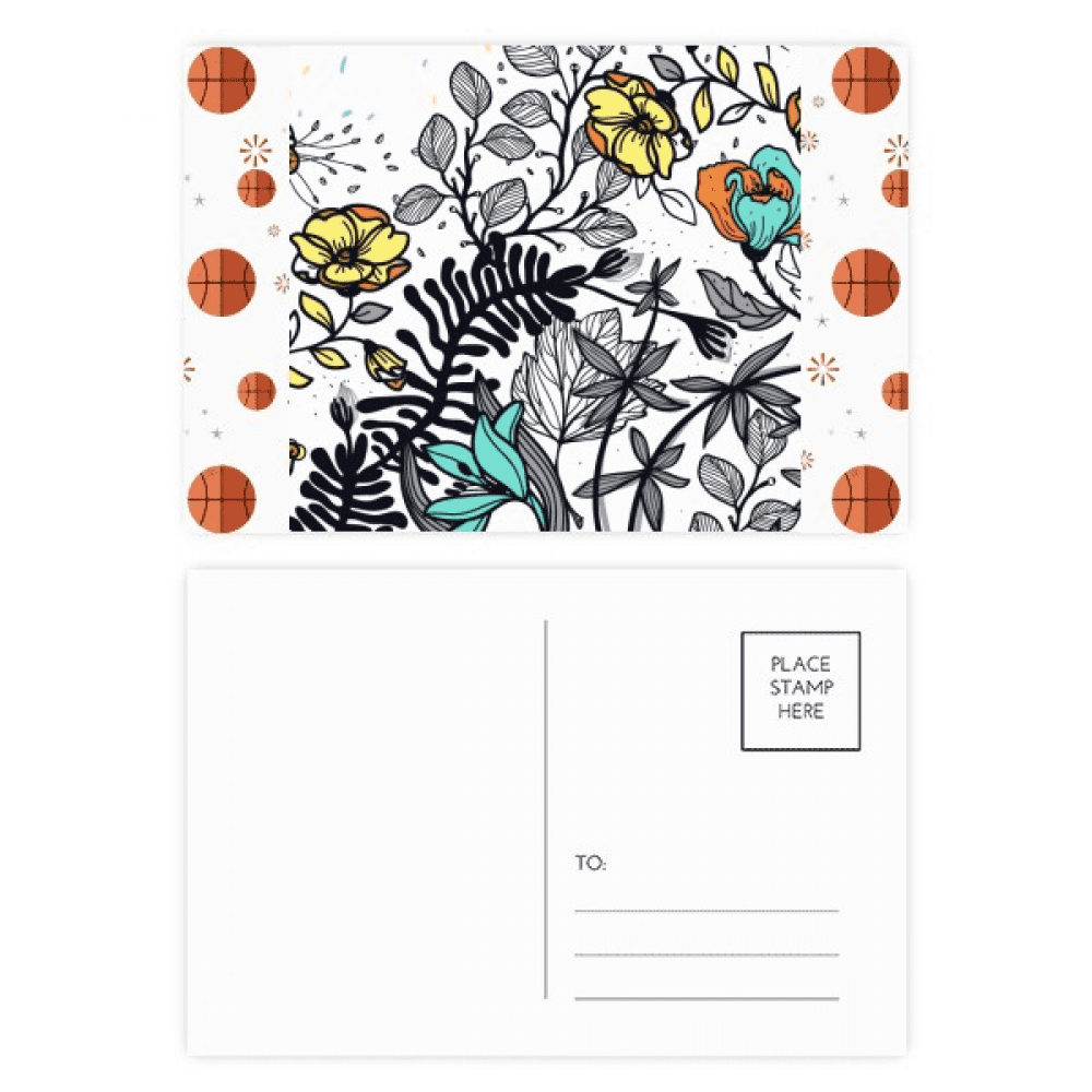 Modern Art Camellia Flowers s Drawing Basketball Postcard Set Thanks Card Mailing Side 20pcs