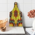 thumbnail image 1 of Modern Art Cutting Board, Psychedelic Design with Geometric Diagonal and Fractal Star Dotted Design Image, Tempered Glass Cutting and Serving Board, Wine Bottle Shape, Multicolor, by Ambesonne, 1 of 5