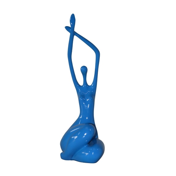 Nifao Modern Art Dancer in Action Blue Resin Statue – Home Office Decor Sculpture, 4"L x 6"W x 13"H